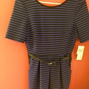 Black and blue striped dress